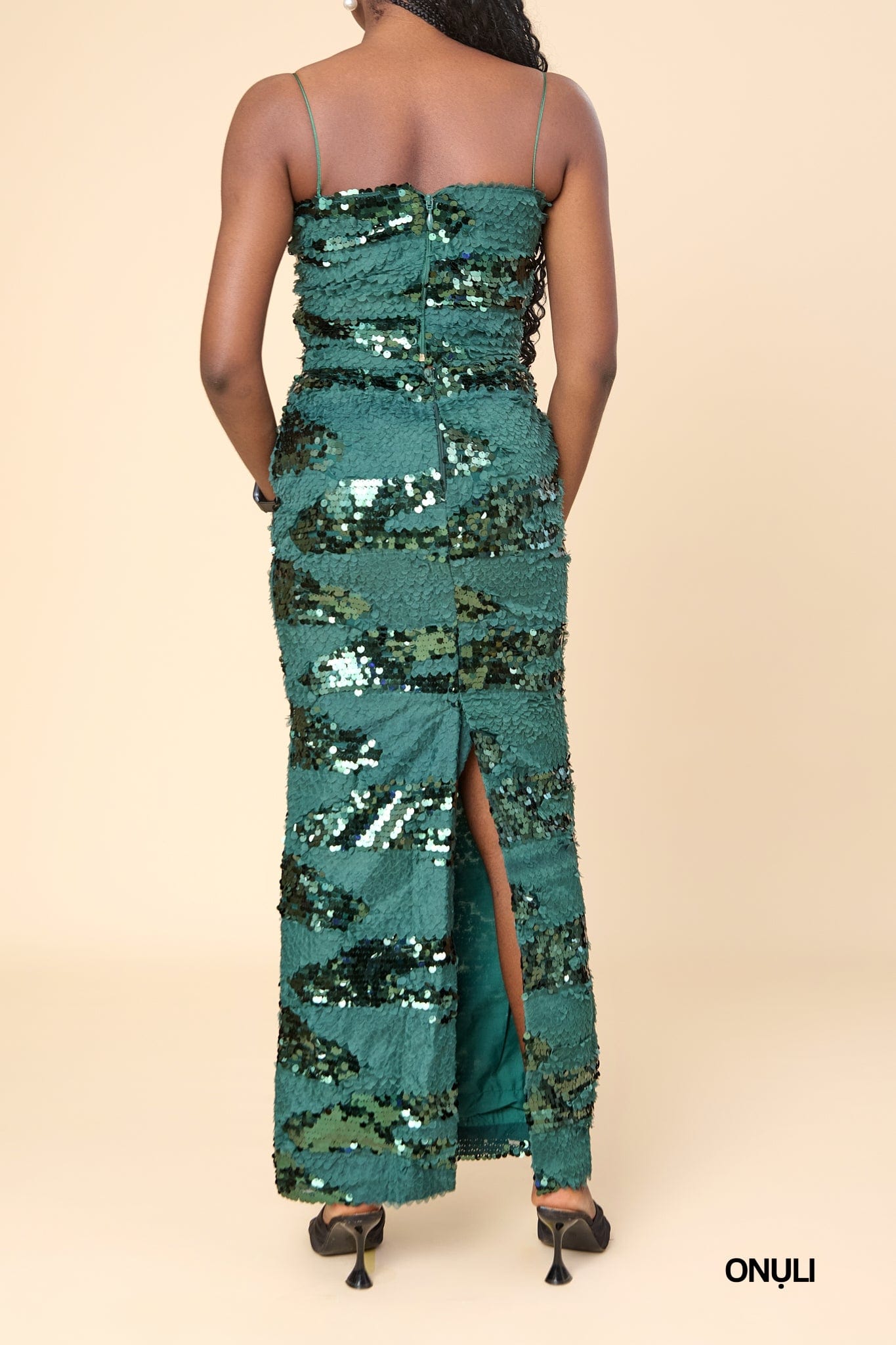 A'nma by mag Co-Ord Set Green / 10 Daisy Sequin Skirt and Top Set