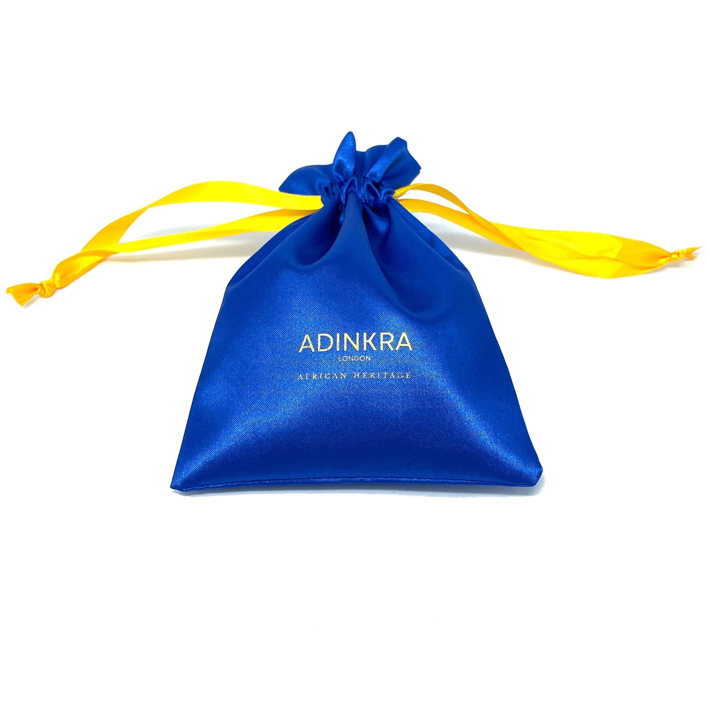 ADINKRA Scrunchie Yellow NSAA Silk Scrunchie (Blue on Yellow)