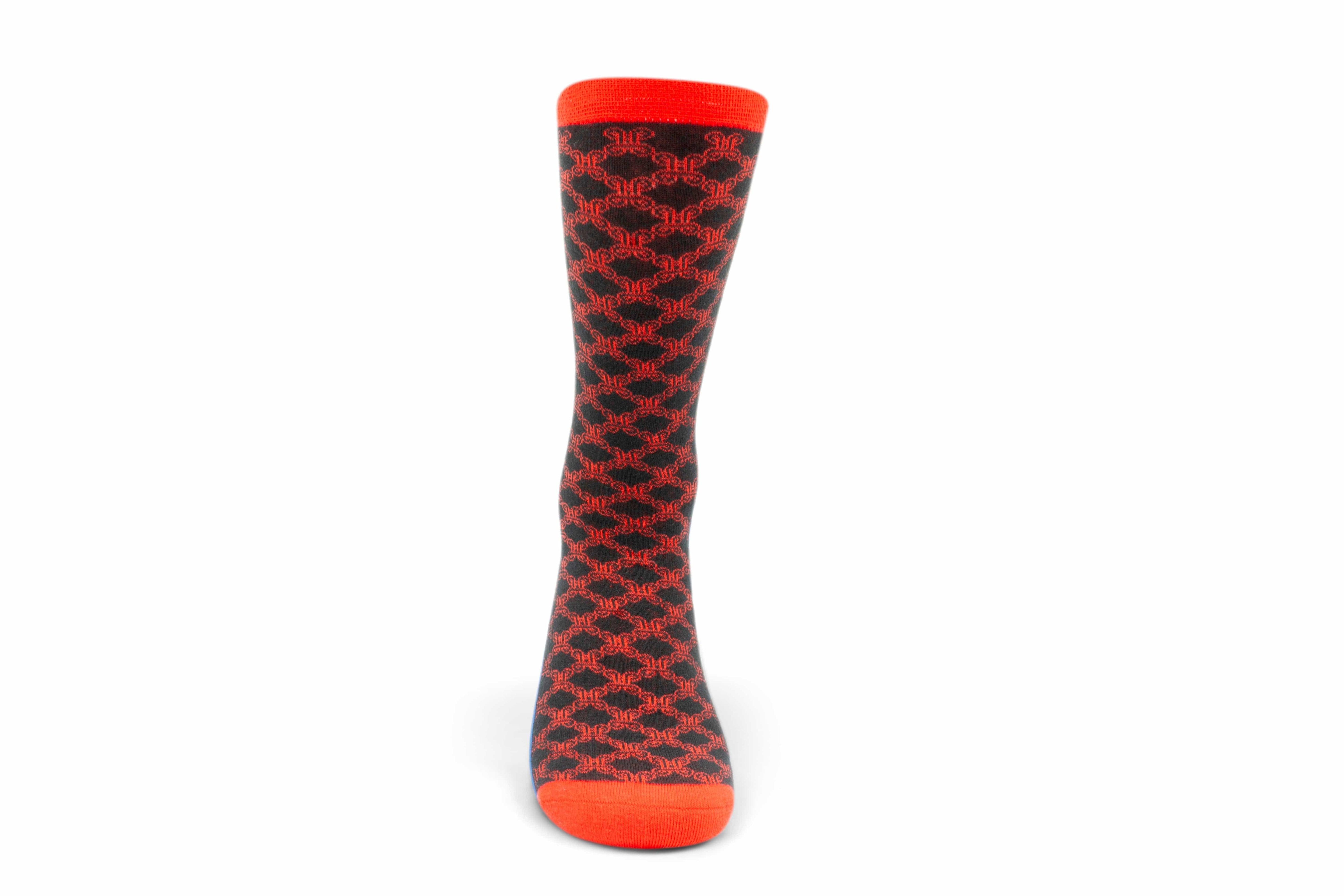 ADINKRA Socks Mpatapo Combed Cotton Socks (Red on Black)