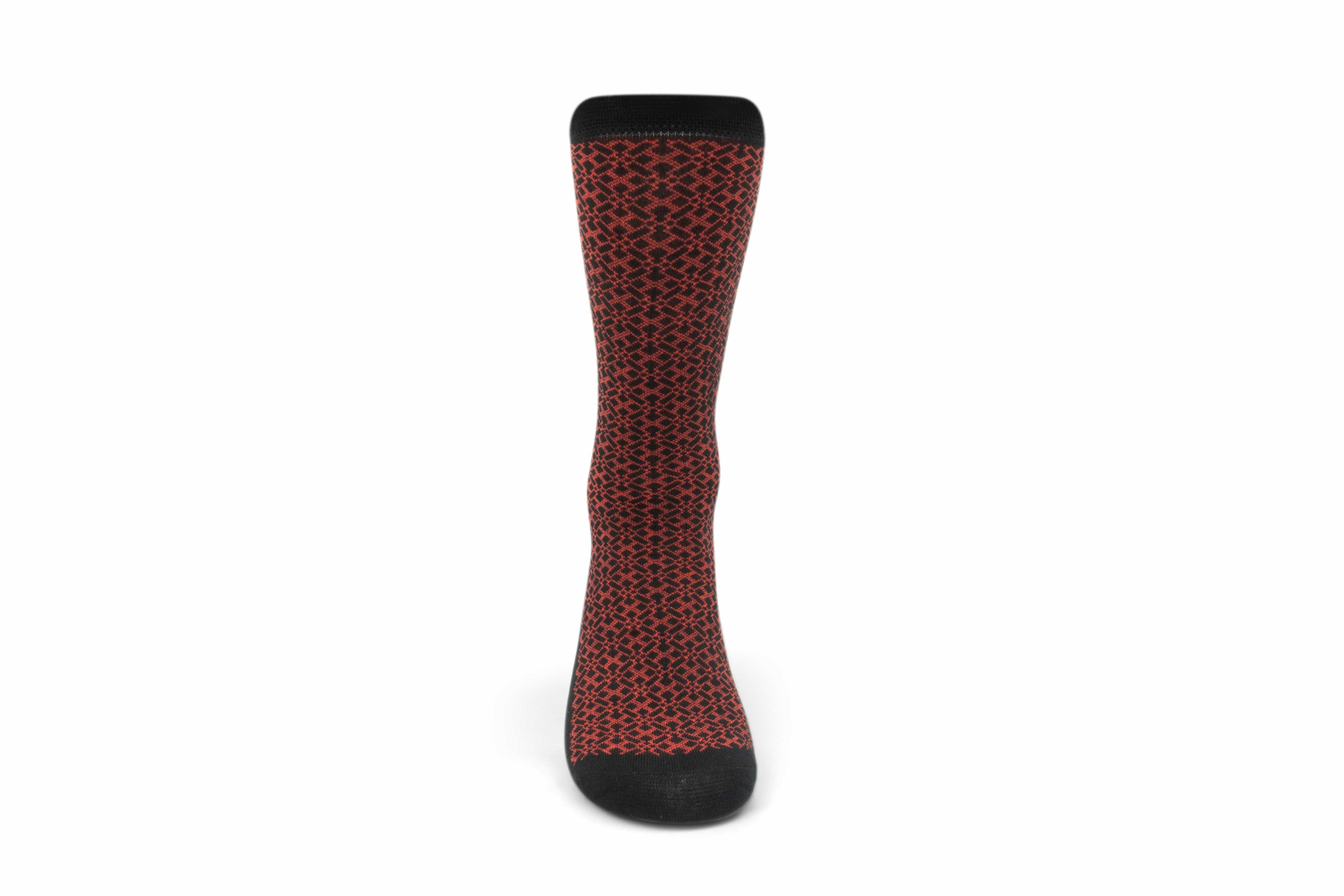 ADINKRA Socks NSAA Combed Cotton Socks (Red on Black)