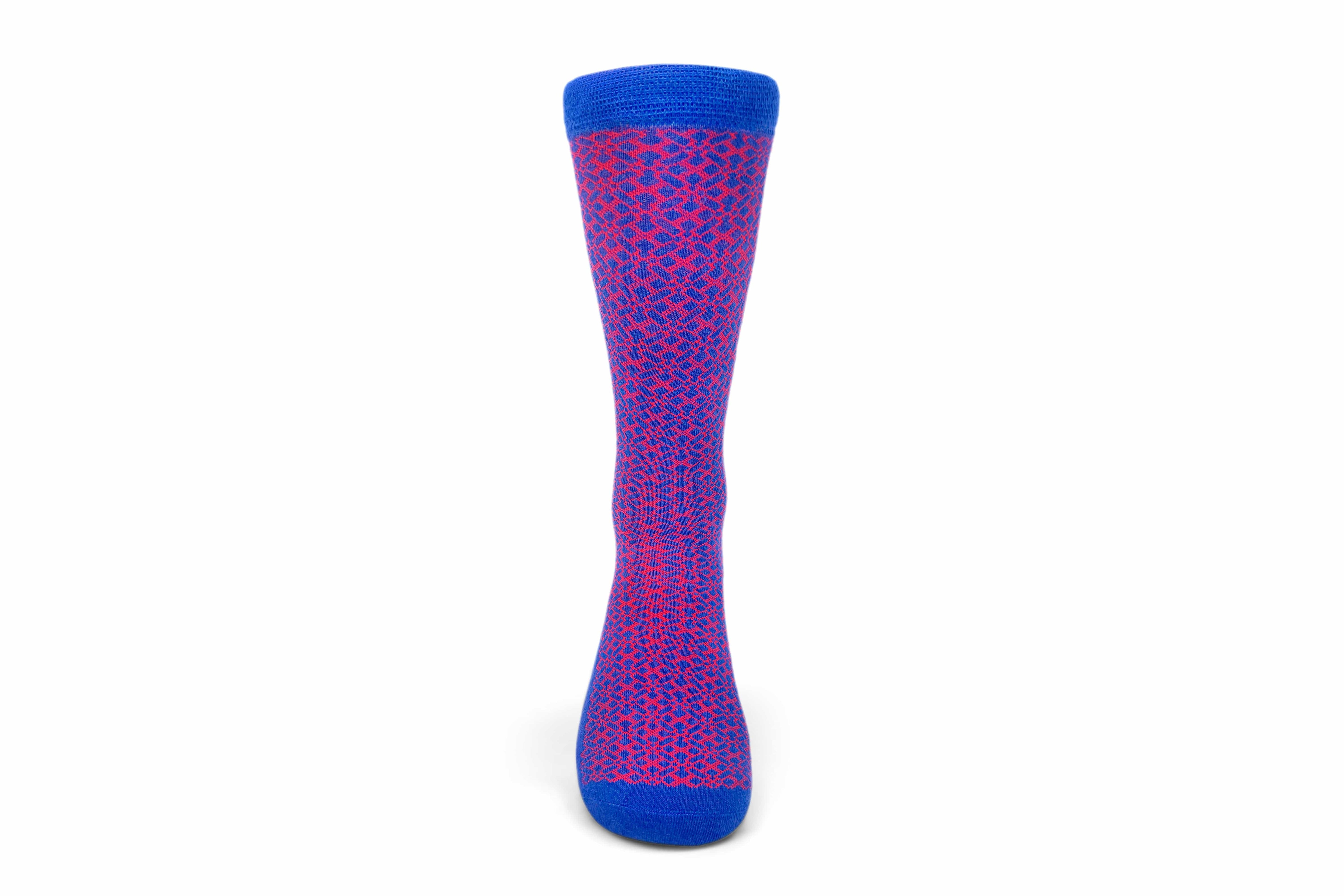 ADINKRA Socks NSAA Combed Cotton Socks (Red on Blue)