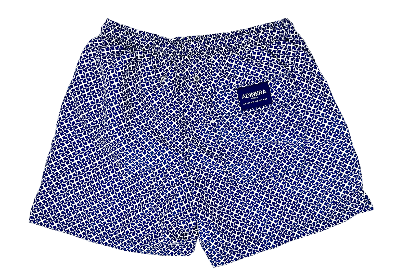 ADINKRA Swim shorts NSAA Swim Shorts (Blue on White)