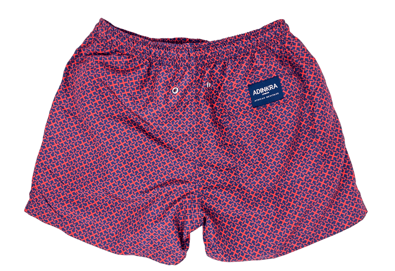 ADINKRA Swim shorts NSAA Swim Shorts (Red on Blue)