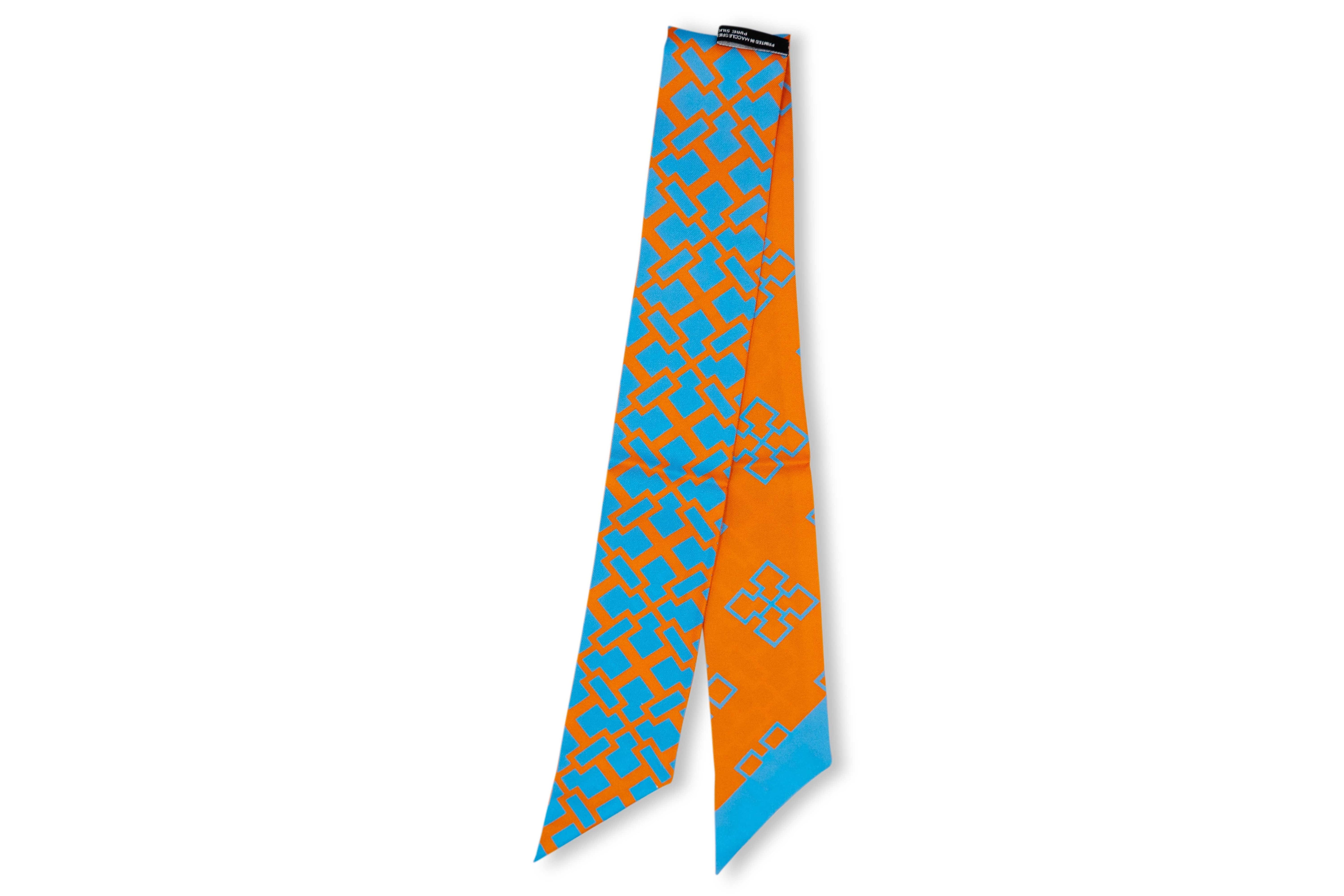 ADINKRA Twilly Orange NSAA Silk Twilly