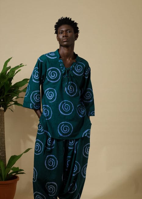 Cute-Saint Shirt Green / S Omu Kembe Set