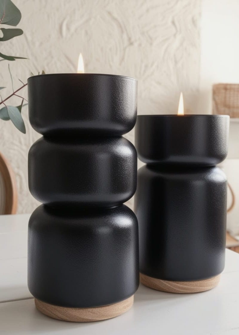 Diadota Home Accessories Black Miale Candle Holder Set A