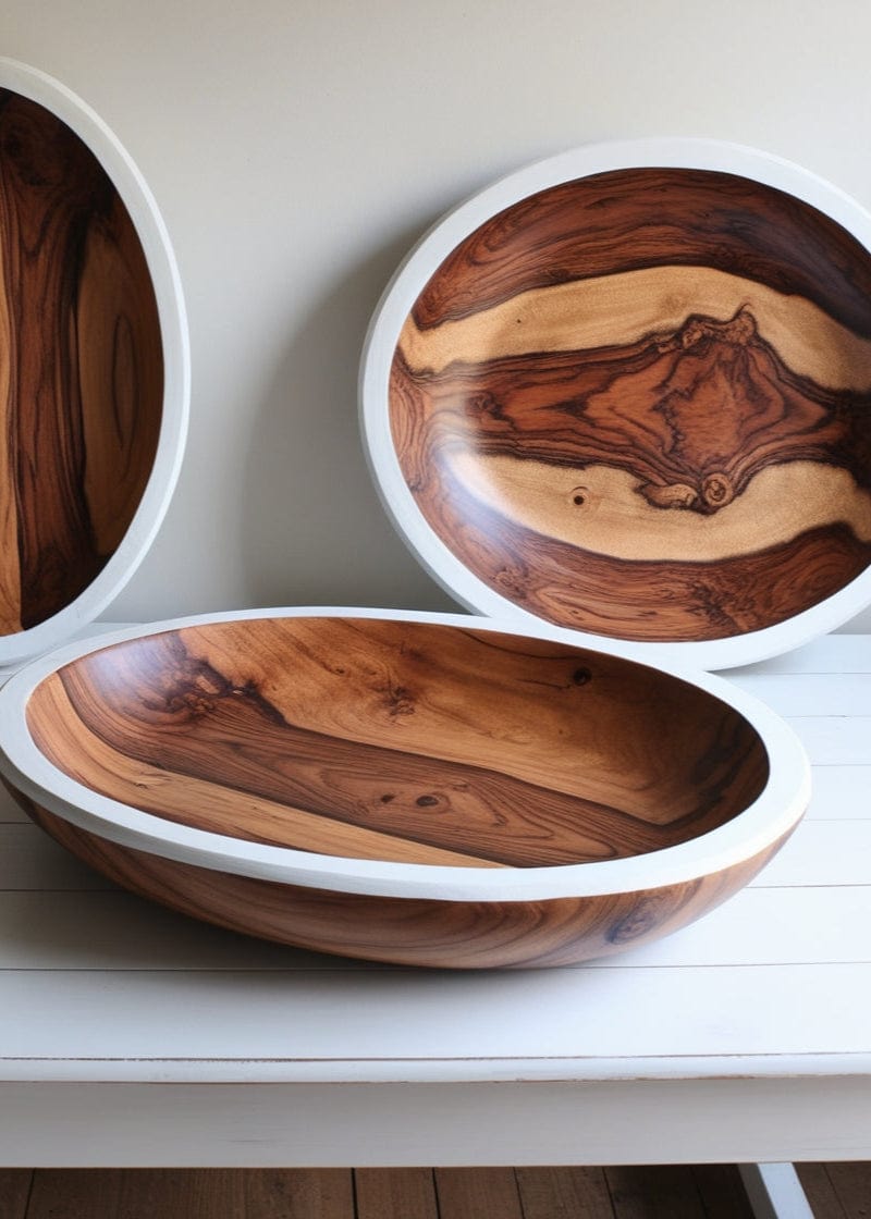 Diadota Home Accessories ZIA Wooden Oval Bowls