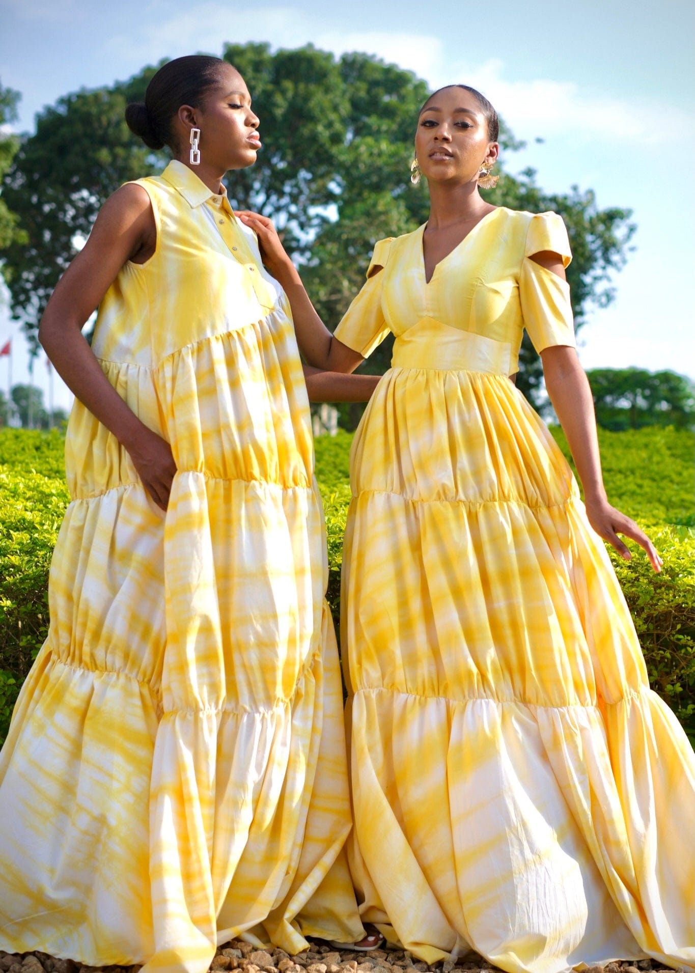 Domina By Michelle Dress Vennette Hand Dyed Yellow Maxi Dress