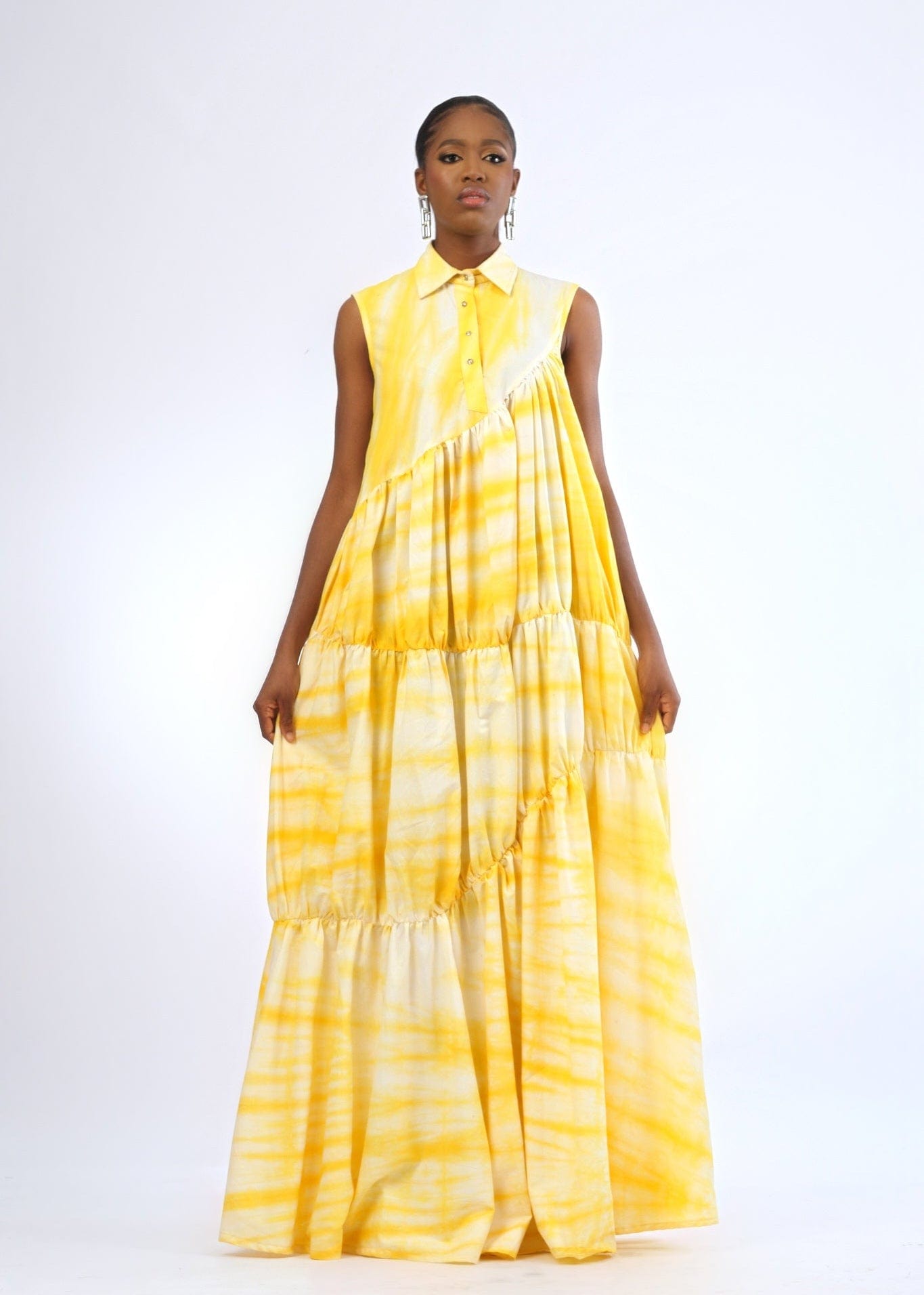 Domina By Michelle Dress Vennette Hand Dyed Yellow Maxi Dress