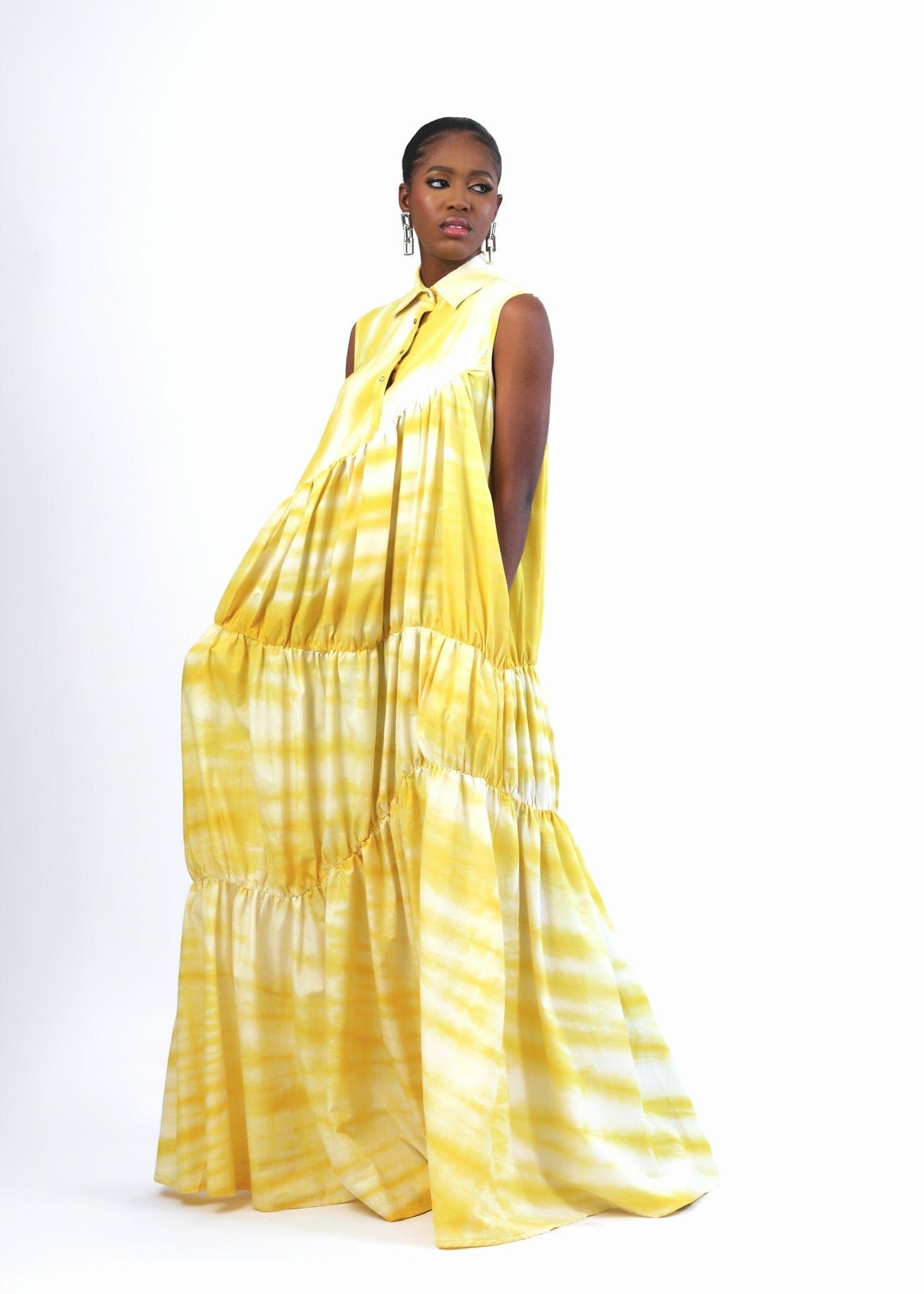 Domina By Michelle Dress Yellow / 8 Vennette Hand Dyed Yellow Maxi Dress