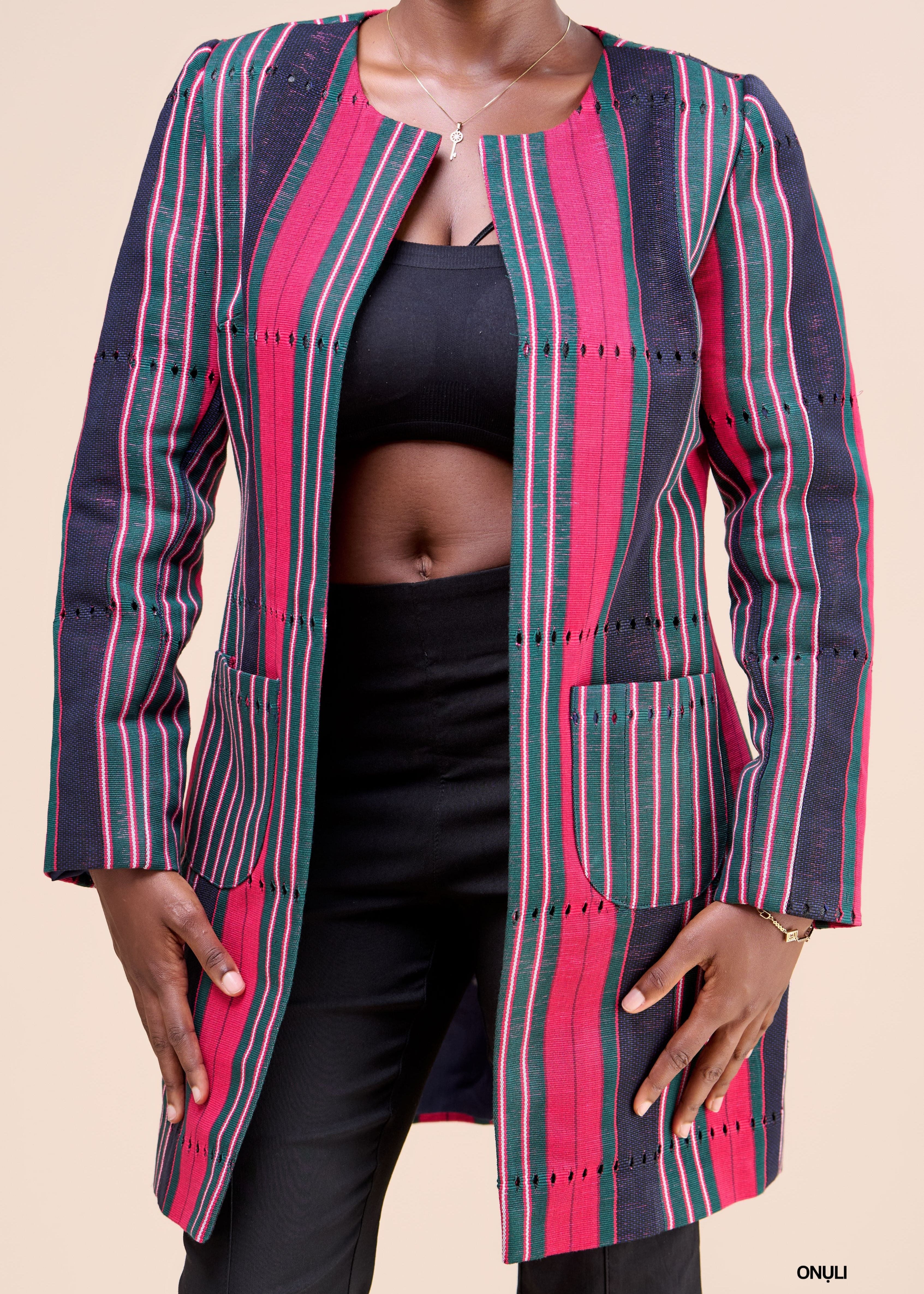 Iré Dire Jackets Dark Pink / 12 Ade Aso Oke Soft Work Blazer