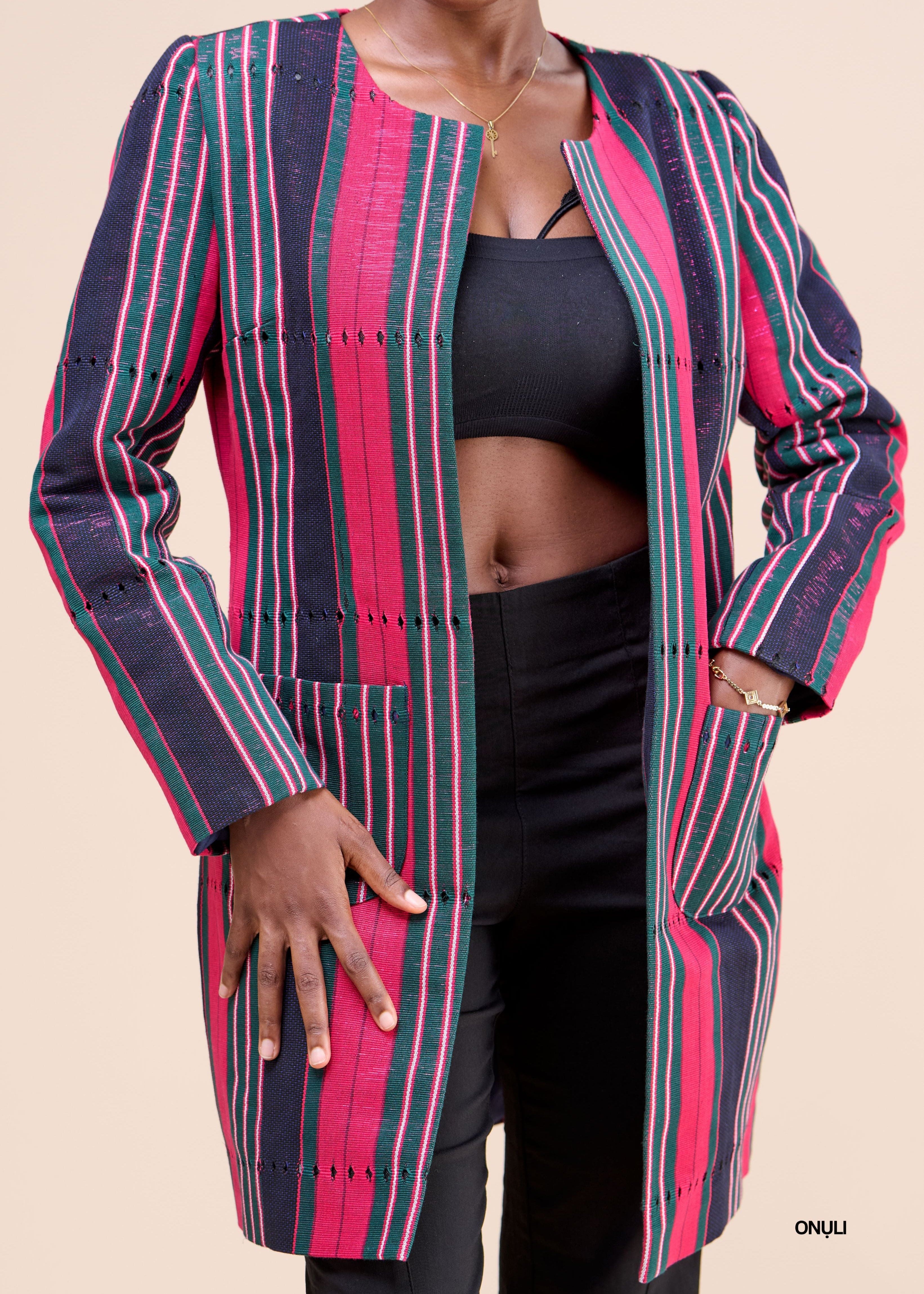 Iré Dire Jackets Dark Pink / 12 Ade Aso Oke Soft Work Blazer