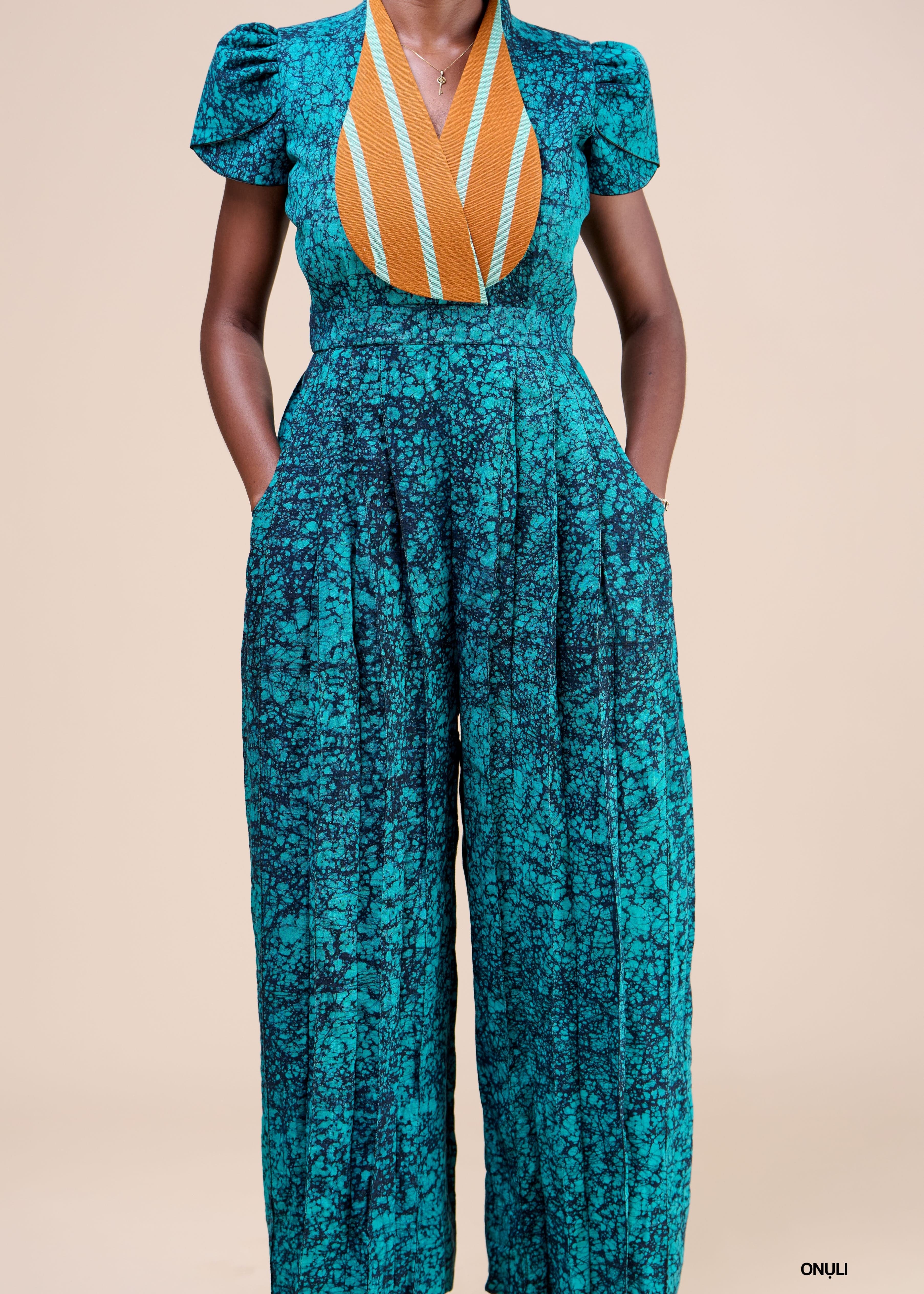 Iré Dire Jumpsuits Green / 10 Arikę Adire Jumpsuit