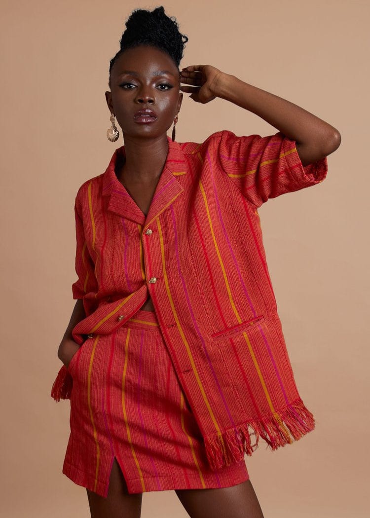 Jermaine Bleu Co-Ord Set Handwoven kente Lola Jo Set