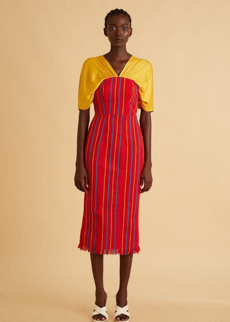 Jermaine Bleu Dress Handwoven Kente Armani Dress