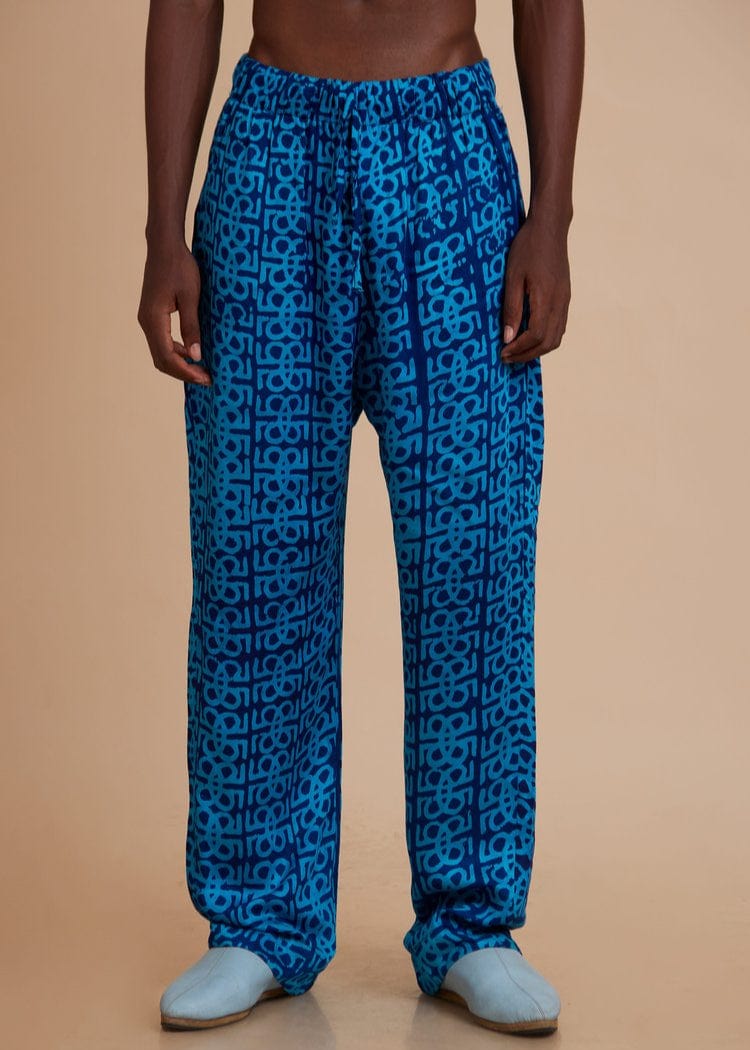 Jermaine Bleu Pants Blue / S JB Monogram Batik Print Pant