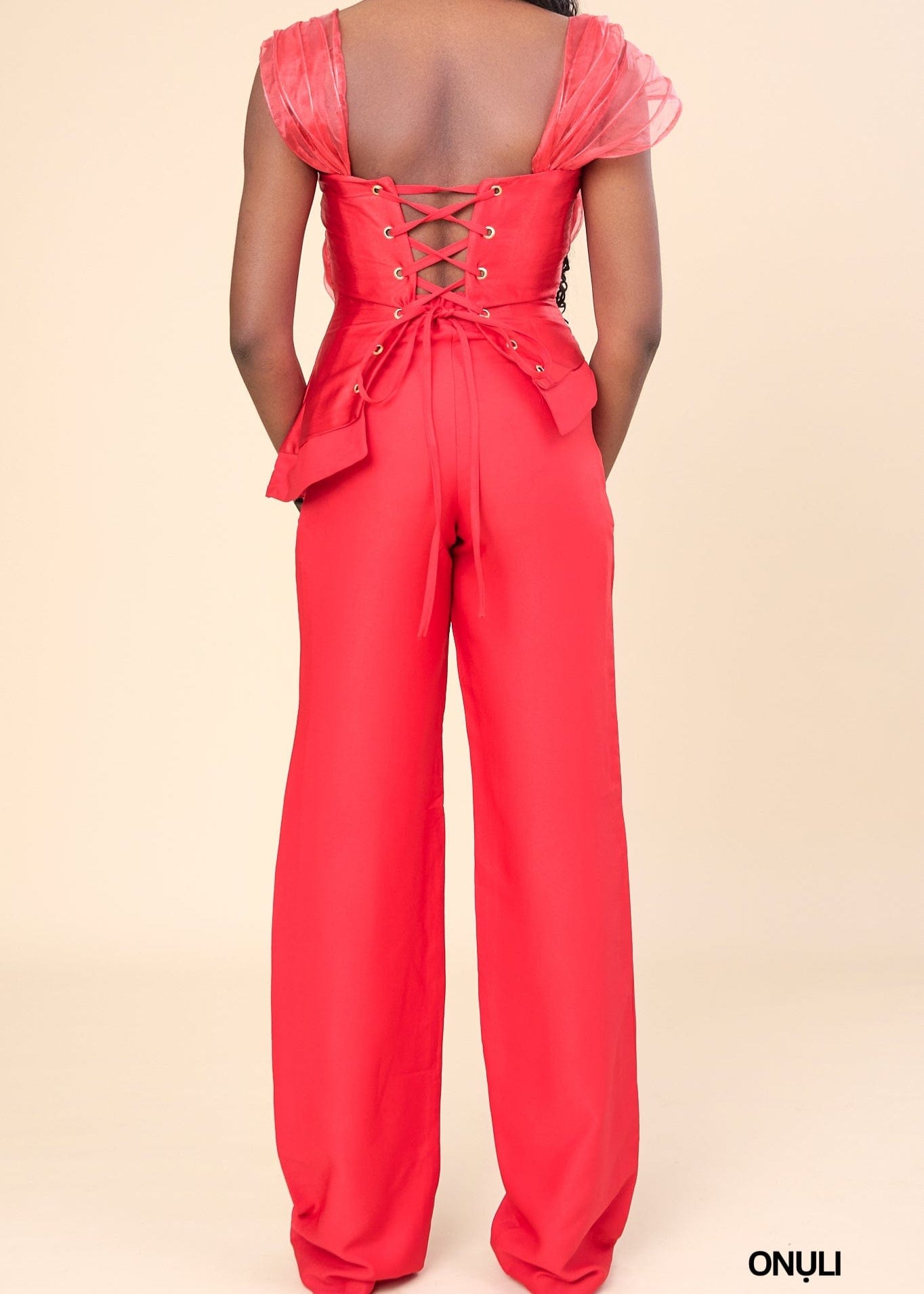 Moelle Essentials Co-Ord Set Red / 10 Geneva Double Sleeve Pants Set