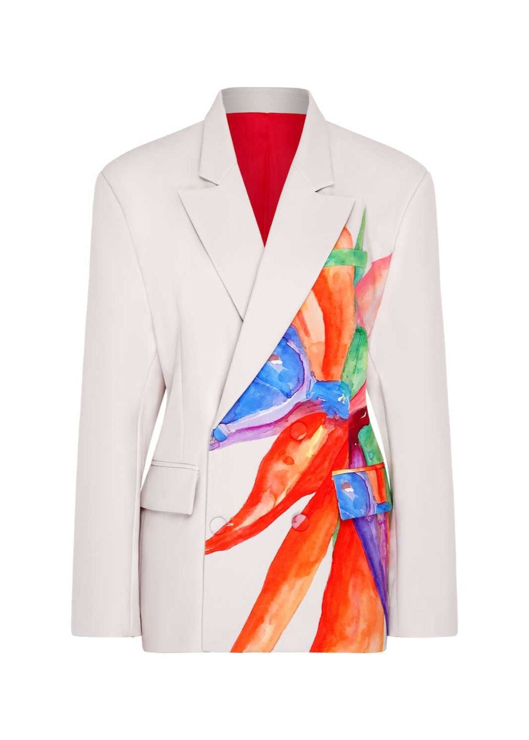 NALÈ Suits Bird of Paradise Print Oversize Blazer and Tailored Trouser